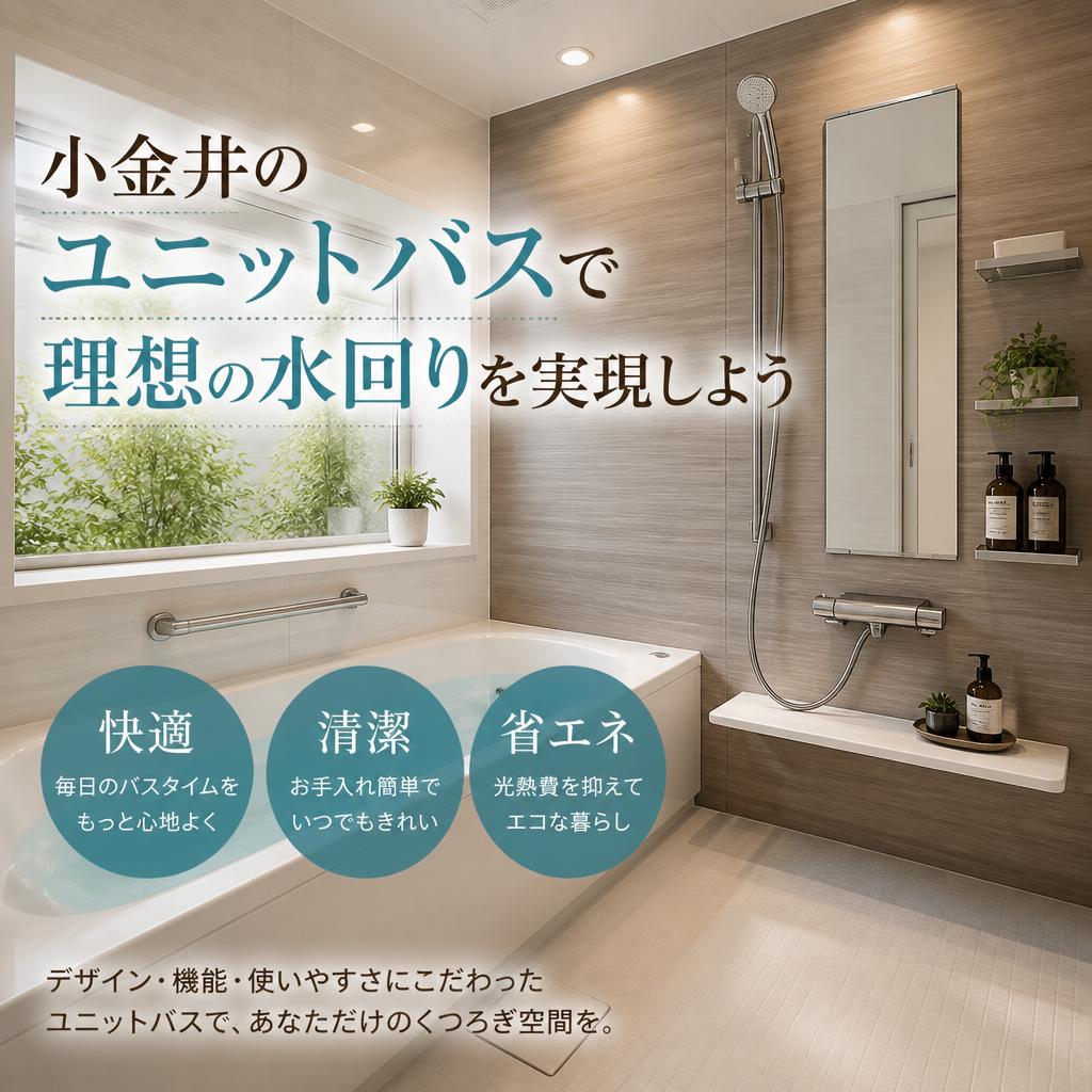 小金井のユニットバスで理想の水回りを実現しよう