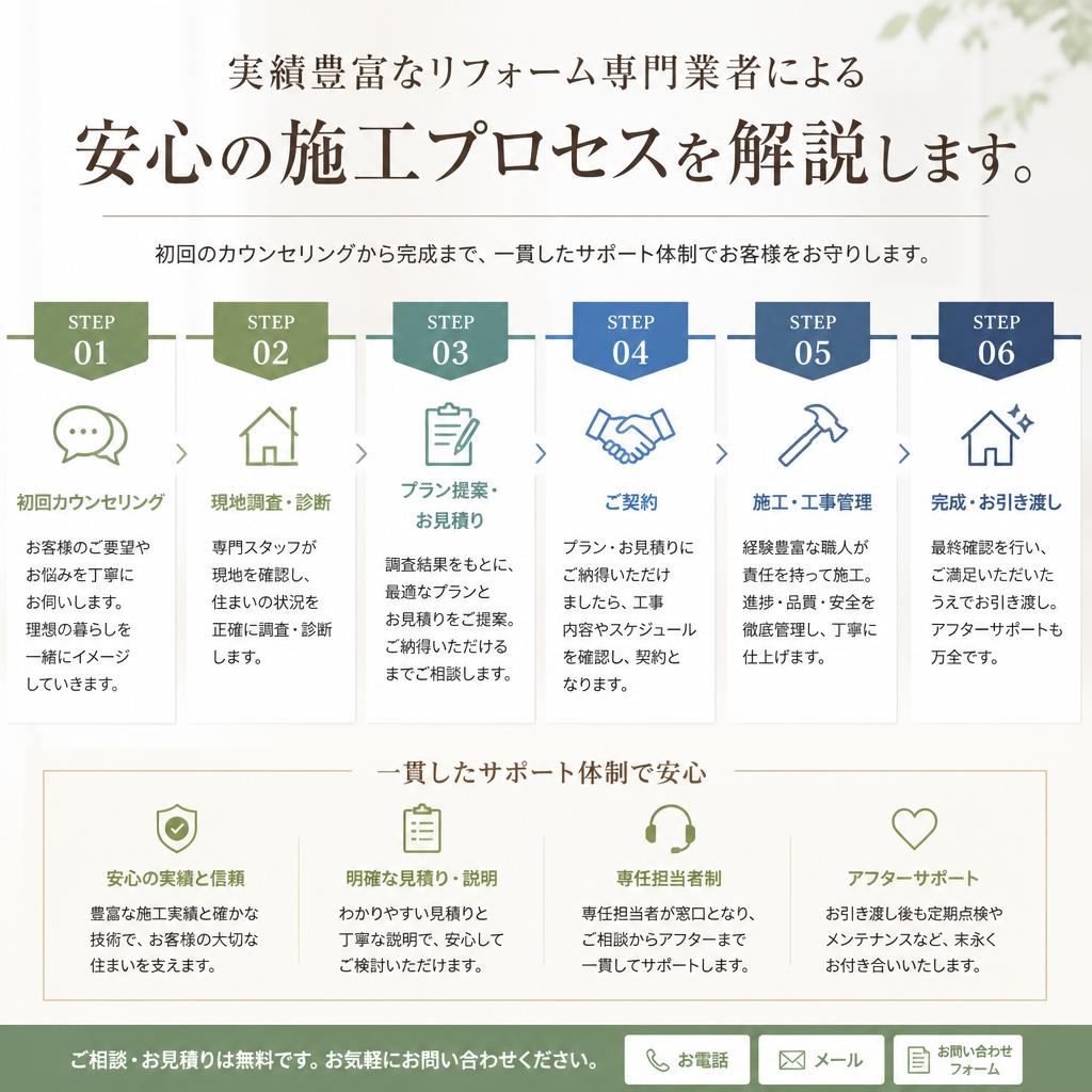 安心の施工プロセス