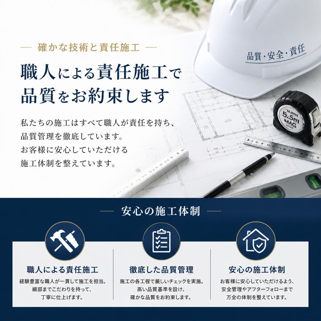 安心施工のための徹底した品質管理
