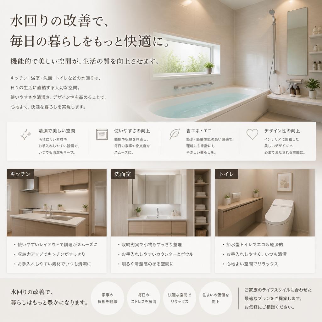 水回りの見直しで生活を豊かに