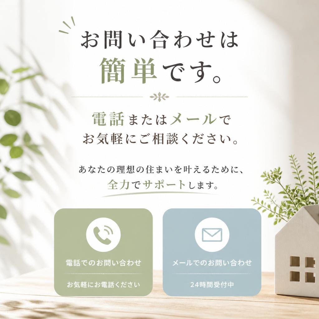 今すぐお問い合わせを！理想の住まいがここに