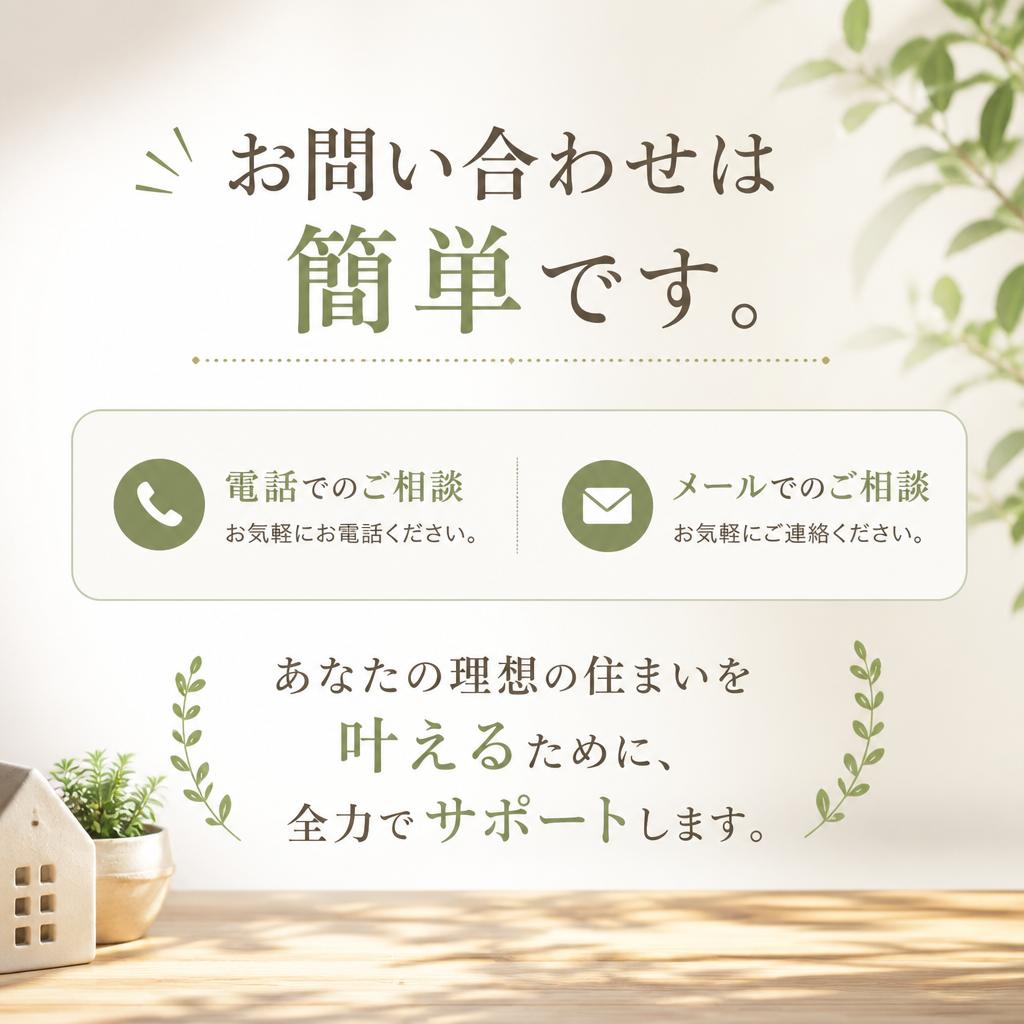 今すぐお問い合わせを！理想の住まいがここに