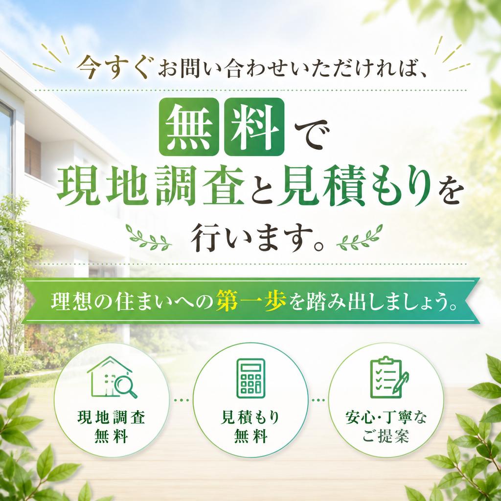 無料相談・見積もり受付中！