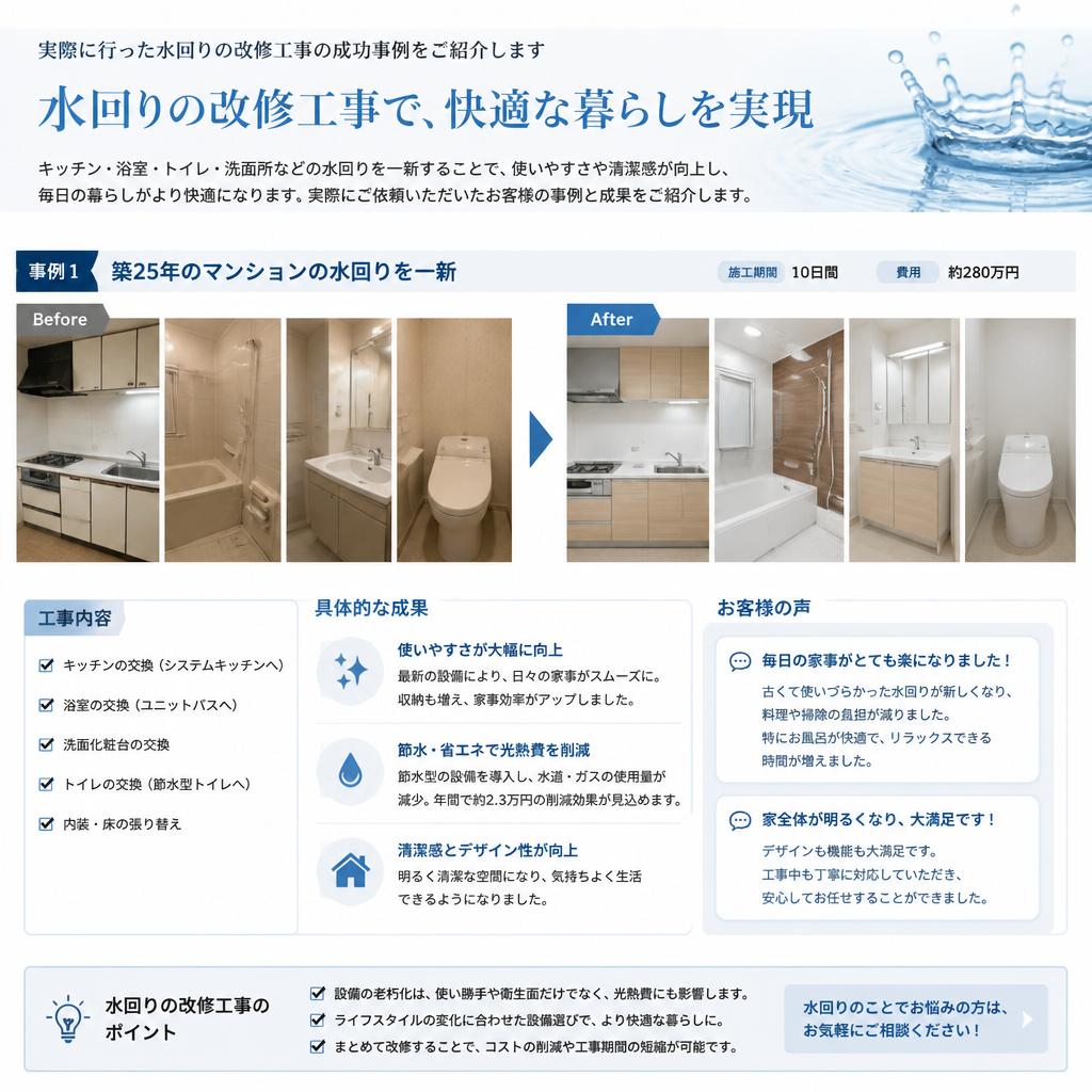 水回り改修でのおすすめ施工事例