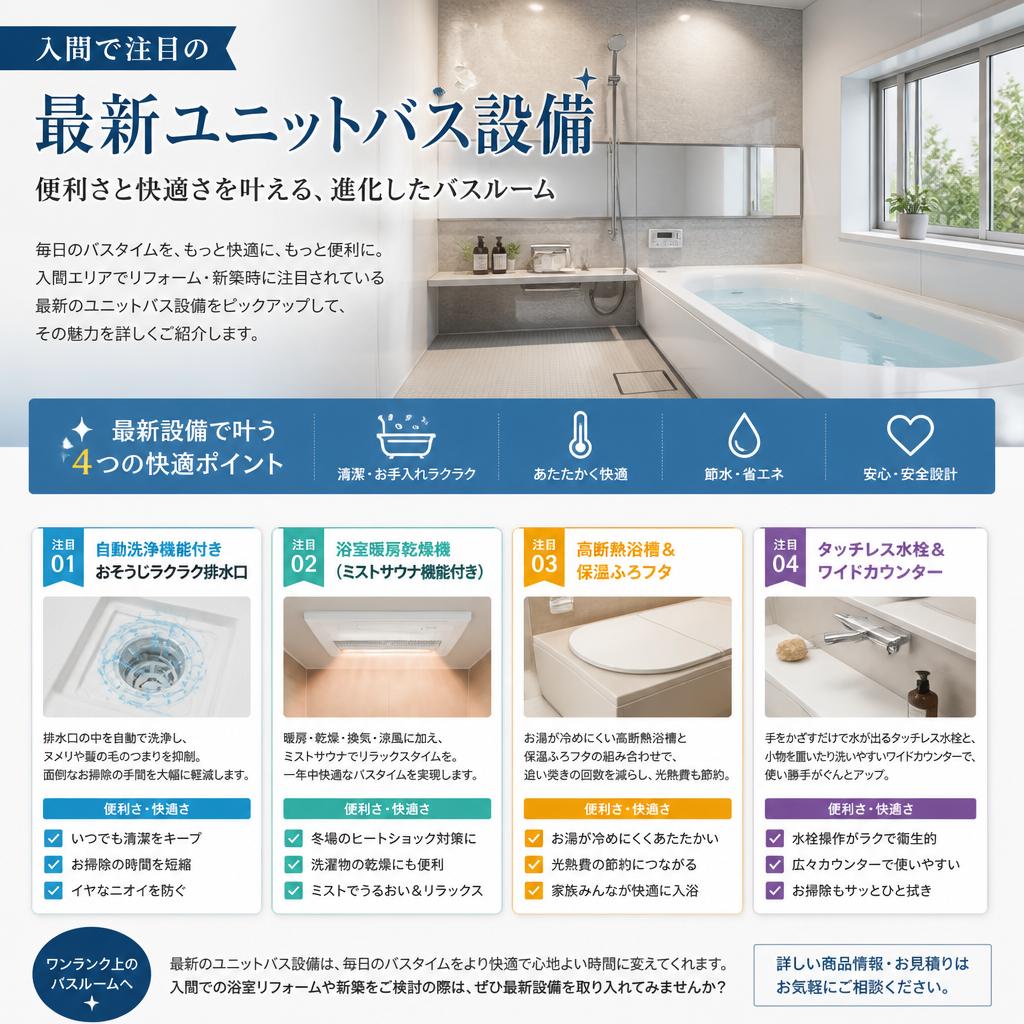2. 最新のユニットバス設備とその特徴